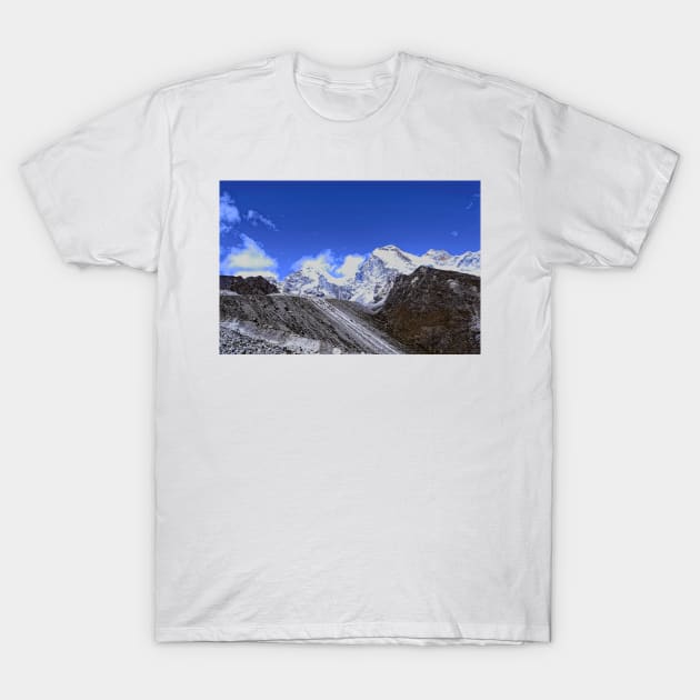 Distant snow covered peaks T-Shirt by stevepaint